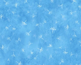 Jona's Garden Tossed Dandelion Fluff Blue by Jon Van Zyle for P&B Textiles, 100% Premium Cotton Fabric, JGAR 5390 B