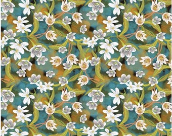 Spring In The Northwoods Allover Textured Flowers, 100% Cotton, SINW 5413 MU