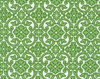 Flowerhouse: Softly Quatrefoil Green, 100% Cotton, FLH-21703-7