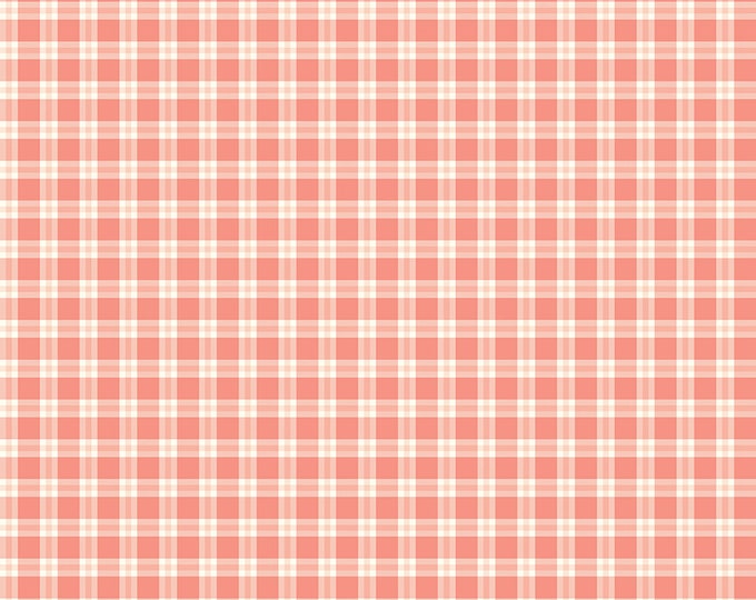 Spring's in Town - Plaid Coral by Sandy Gervais for Riley Blake Designs, 100% Cotton Fabric, C14212-Coral