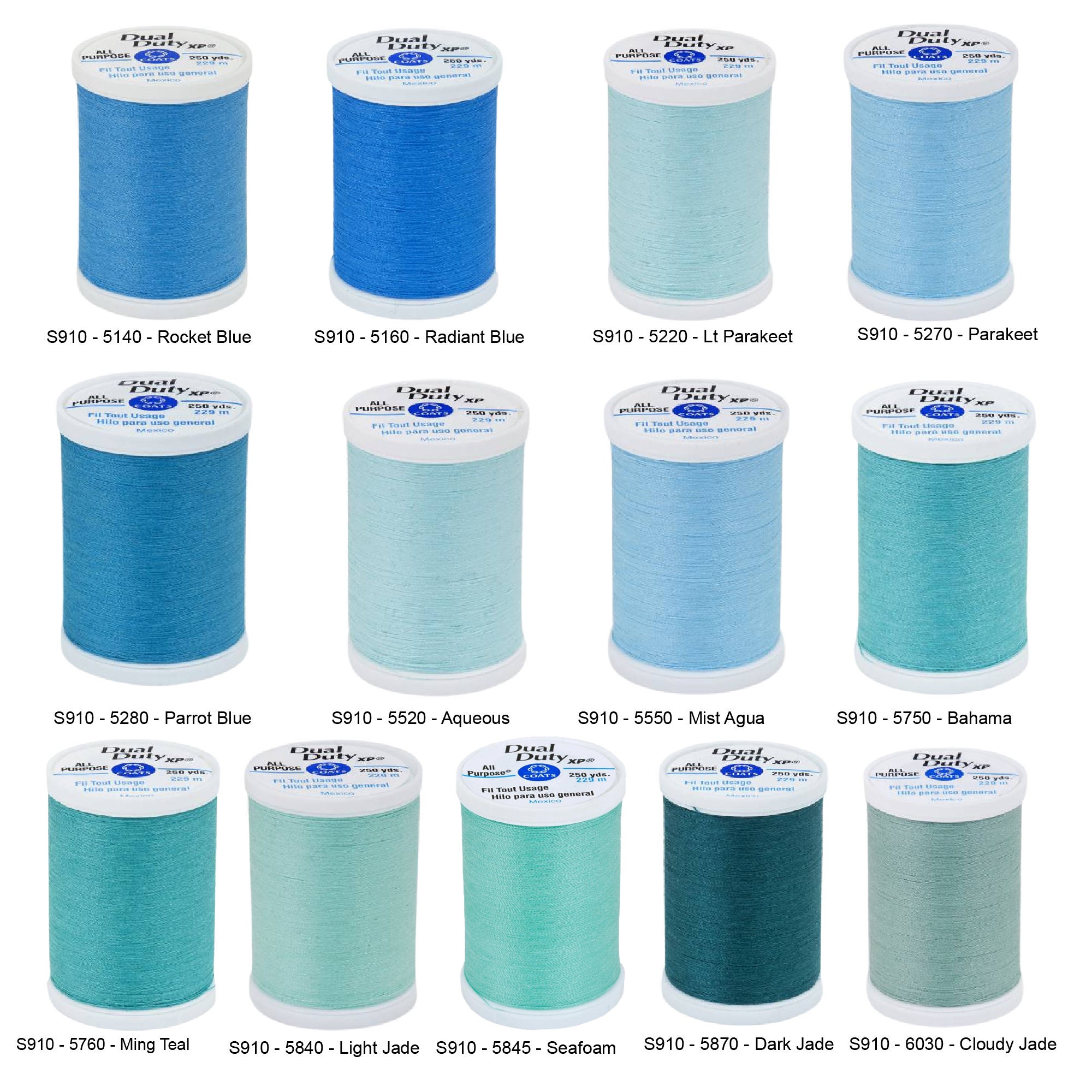 Coats & Clark Dual Duty Denim Faded Blue Cotton/Polyester Thread, 180  Yards/164 meters