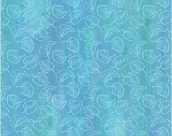 Spring In The Northwoods Stained Glass Leaves Blue, 100% Cotton, SINW 5418 B