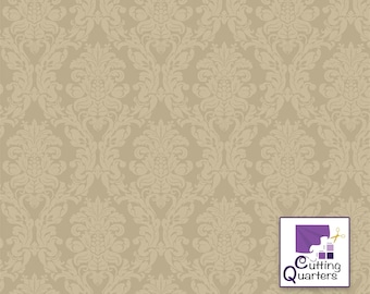 Belles Pivoines - Tone on Tone Natural Ecru by Retro Vintage for P&B Textiles,  100% Premium Cotton Fabric, BPIV-4689-NE