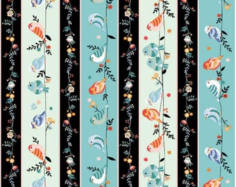 Birdsong - Branch Stripe Black, 100% Cotton, BSON 5860 KMU