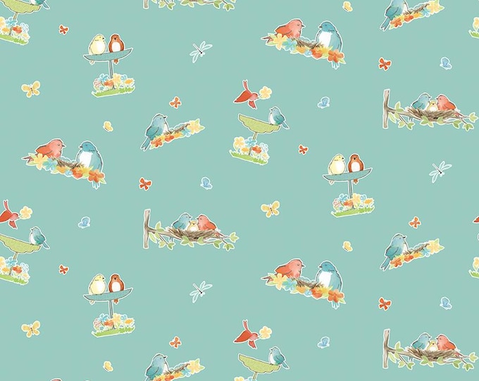Happy at Home Vignettes Aqua by Tara Reed for Riley Blake Designs, 100% Fine Cotton, C13701-Aqua