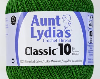 Myrtle Green - Aunt Lydia's Crochet Thread Classic 10, 350 yds, Art 154C-484
