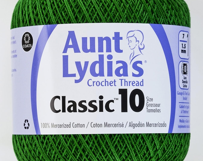 Myrtle Green - Aunt Lydia's Crochet Thread Classic 10, 350 yds, Art 154C-484