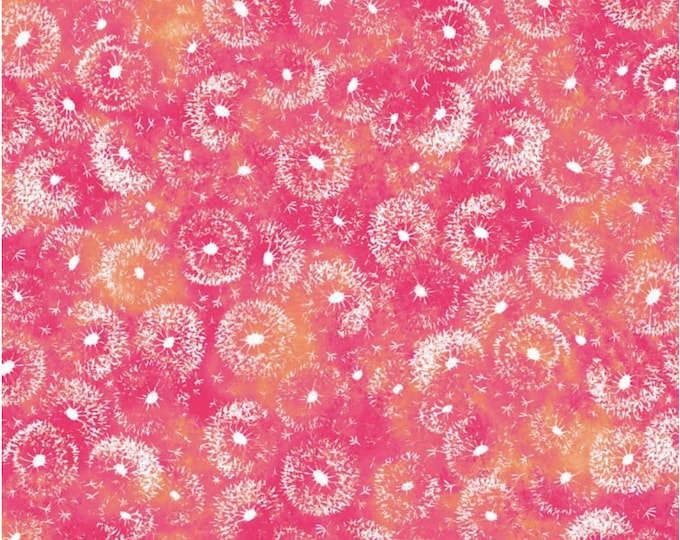 Jona's Garden Packed Dandelions Pink by Jon Van Zyle for P&B Textiles, 100% Premium Cotton Fabric, JGAR 5388 P
