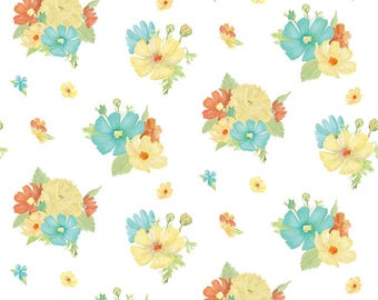 Happy at Home Main White by Tara Reed for Riley Blake Designs, 100% Fine Cotton, C13700-White