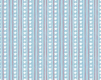 Firework Fields Stars and Stripes Blue, 100% Cotton Fabric, C17584-BLUE