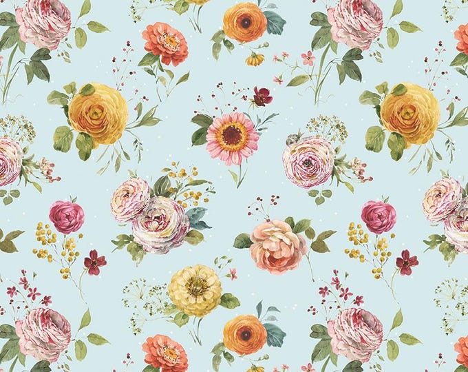Sketchbook Stems Blue by Lisa Audit for Riley Blake Designs, 100% Cotton, CD17521-Blue
