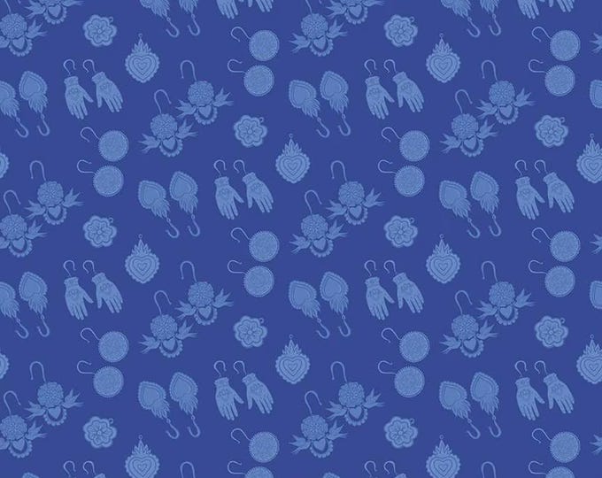 Eleanor Earrings Cobalt by Kathy Cano-Murillot for Riley Blake Designs, 100% Cotton Fabric, C11713-COBALT