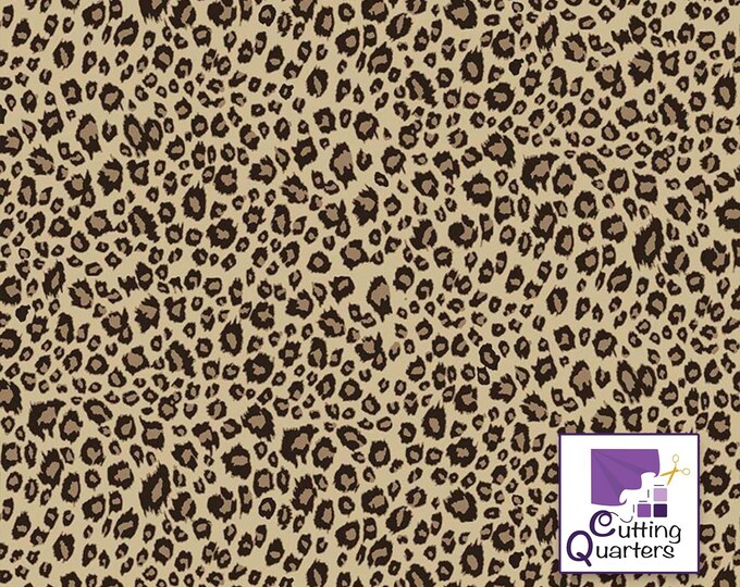 Riley Blake, Animal Kingdom Leopard Mini - Brown, 100% Cotton Fabric, C696-BROWN