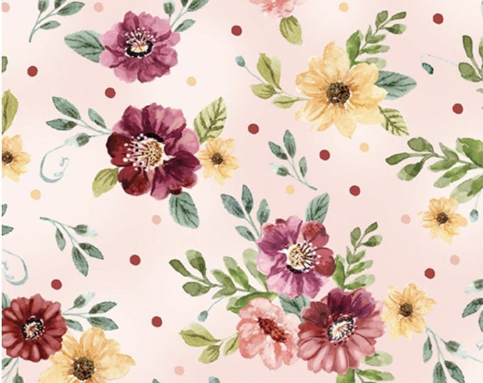 Sew In Love Sweet Blooms Light Pink, 100% Cotton, 14297-01