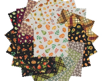 Harvest Beginnings  5" Charm Pack by Benartex Designer Fabrics, 100% Cotton, 42 pcs, HRVB5PK