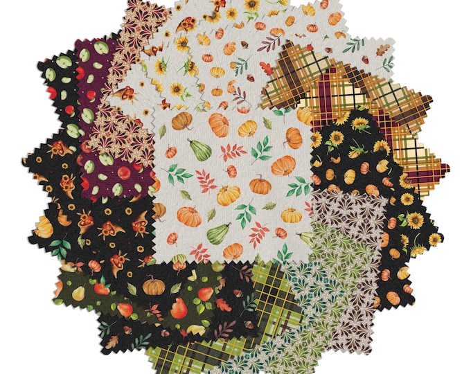 Harvest Beginnings  5" Charm Pack by Benartex Designer Fabrics, 100% Cotton, 42 pcs, HRVB5PK