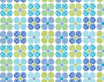 Daisy Up Flower Up Turquoise/Multi, 100% Cotton, 13346-81