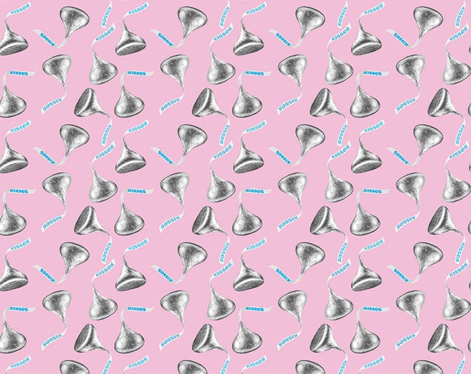 Celebrate with Hershey Valentine's Day Kisses Toss Pink by Riley Blake Designs, 100% Fine Cotton Fabric, C12803-PINK