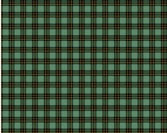 Merry Plaid-Green Enhanced with Metallic Gold, Festive Medley by Jackie Robinson, Benartex Designer Fabrics, 100% Cotton, 13184M-44