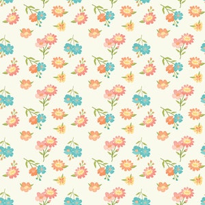 Spring's in Town - Floral Cream by Sandy Gervais for Riley Blake Designs, 100% Cotton Fabric, C14211-Cream