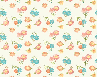 Spring's in Town - Floral Cream by Sandy Gervais for Riley Blake Designs, 100% Cotton Fabric, C14211-Cream