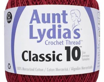 Victory Red - Aunt Lydia's Crochet Thread Classic 10, 350 yds, Art 154C-494