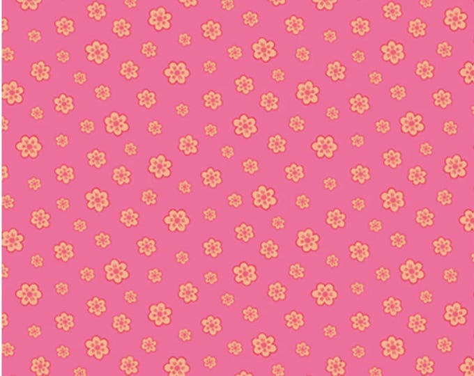 Birdsong - Ditzy Tonal Flowers Pink/Orange, 100% Cotton, BSON 5864 PO