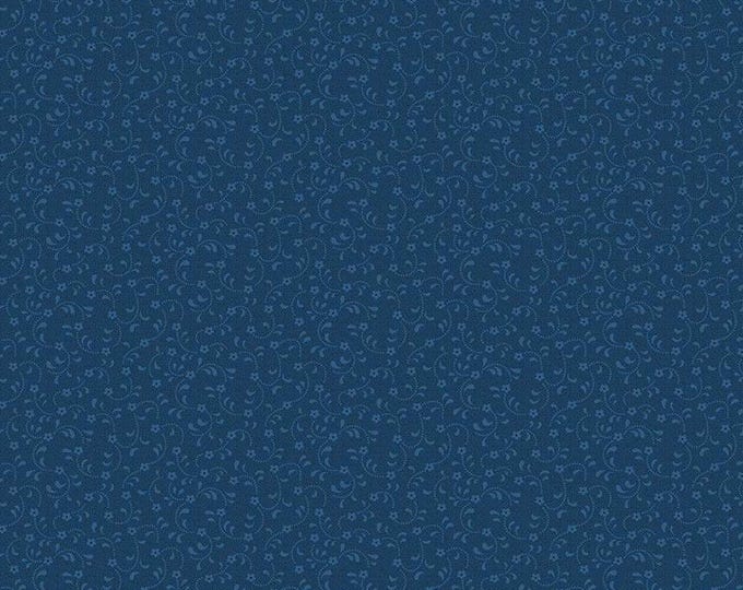 Floret Navy by Geri Robinson of Planted Seed Designs for Riley Blake Designs, 100% Fine Cotton, Tone-on-Tone Basics, C675-Navy