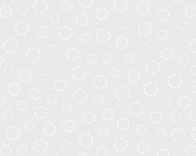Ramblings 9 Dotted Circles White on White by P&B Textiles, 100% Premium Cotton Fabric, RAM9 743W