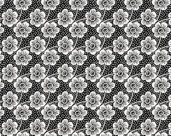 Midnight Rhapsody - Buttercup Black/White by Kanvas Studios for Benartex Designer Fabrics, 100% Cotton Fabric, 14079-12