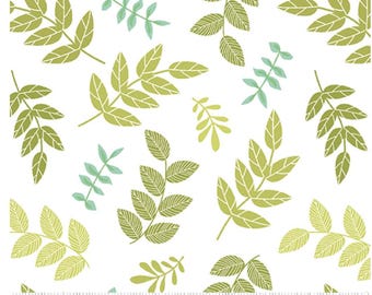 Chalk Garden - Fern White by Cherry Guidry for Benartex Designer Fabrics, 100% Cotton Fabric, 13383-09