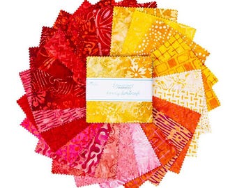 Berry Lemonade - Expressions Batiks 5" Stacker for Riley Blake, 100 % Cotton, 5-BL-42