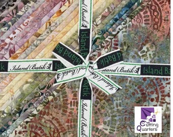 Island Batik - Peach Blossom 10" Stacker by Claudia Pfeil - Lumin Fabrics, 100% Cotton Batik, 42 Pieces, Peach Blossom-ST