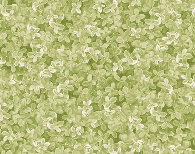 Sweet Blush Rose - Hyacinth Green for P&B Textiles,  100% Premium Cotton Fabric, SBRO-4643-G