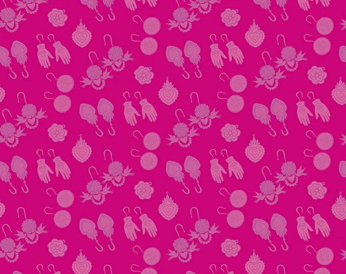 Eleanor Earrings Fuchsia by Kathy Cano-Murillot for Riley Blake Designs, 100% Cotton Fabric, C11713-FUCHSIA