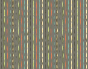 Happy at Home Stripes Gray by Tara Reed for Riley Blake Designs, 100% Fine Cotton, C13704-Gray