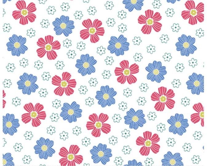 Chalk Garden - Posey White by Cherry Guidry for Benartex Designer Fabrics, 100% Cotton Fabric, 13384-09