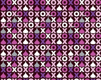 Celebrate with Hershey Valentine's Day Hugs & Kisses Dark Chocolate Sparkle, 100% Cotton, SC12802-DKCHOCOLATE