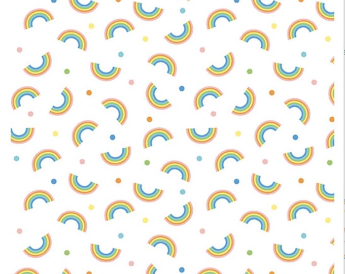 Noah's Journey - Little Rainbows White by Jessica Flick for Benartex Designer Fabrics, 100% Cotton Fabric, 16118-09