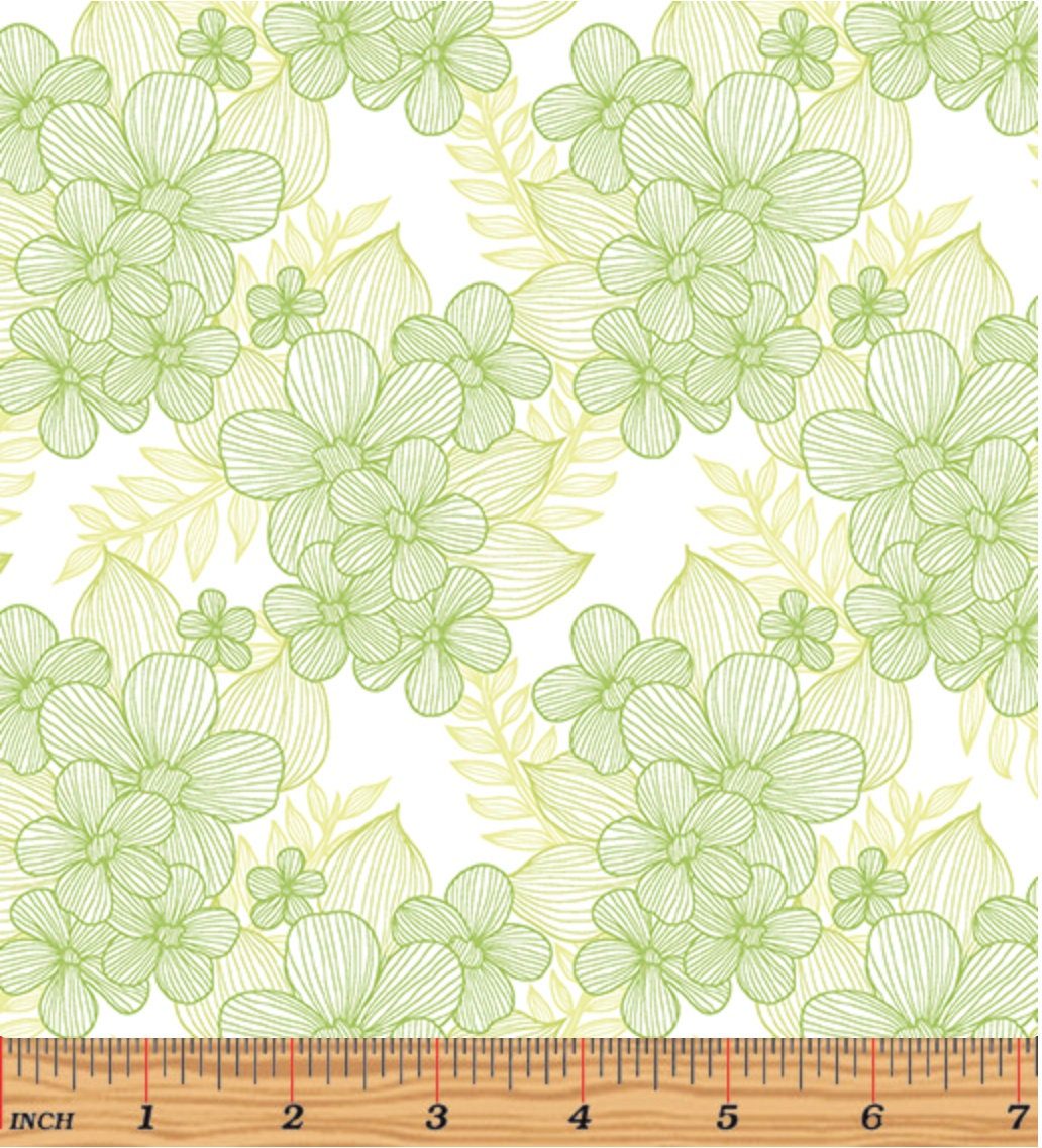 Lace Green - Judy's Bloom Collection by Eleanor Burns for Benartex