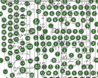 Sew Journal Destructed Type Green, 100% Cotton, C13893-GREEN