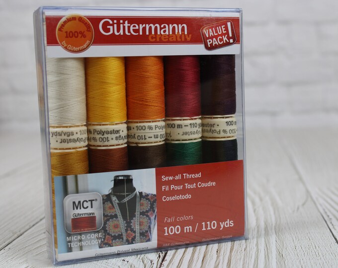 Gutermann creativ Sew-all Thread Set, Fall Colors, 100m/110yds,  10 Spools Value Pack - 734014-2