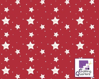 Riley Blake, Red Hot Geo Stars - Red by Kristy Lea, 100% Cotton Fabric, C11689-RED