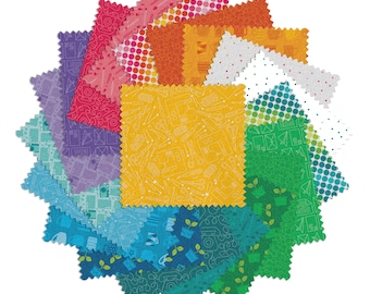 Happy Notes 5" Charm Pack by Benartex Fabrics, 100% Cotton, 42 pcs, HAPP5PK