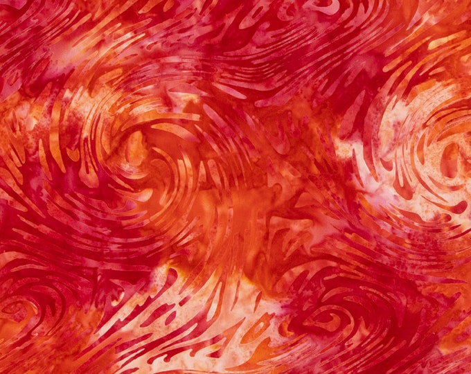 Flame Red - Expressions Batiks Tjaps Collection by Riley Blake Designs, 100% Cotton Fabric, BTPT1165