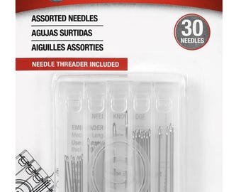 Singer Assorted Hand Needles - 30pc Set with Storage Case & Needle Threader, 07370DS