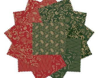 Holiday Keepsakes  5" Charm Pack by Benartex Designer Fabrics, 100% Cotton, 42 pcs, HOLK5PK