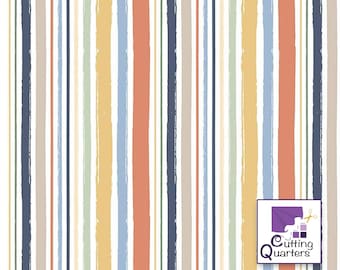 Juvenile Flannels White Baby Boy Stripes by Echo Park Paper Co. for Riley Blake Designs, 100% Fine Cotton Flannel, F11443-WHITE