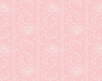 Belles Pivoines - Pico Floral Pink by Retro Vintage for P&B Textiles,  100% Premium Cotton Fabric, BPIV-4690-P