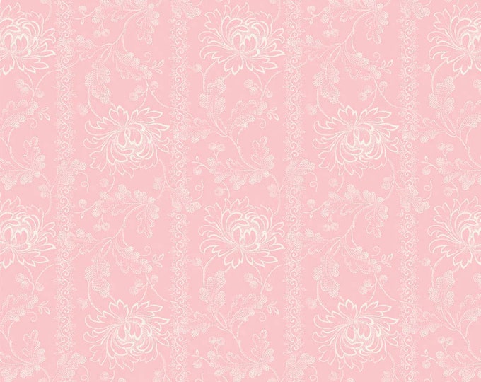 Belles Pivoines - Pico Floral Pink by Retro Vintage for P&B Textiles,  100% Premium Cotton Fabric, BPIV-4690-P
